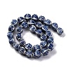 Handmade Blue and White Porcelain Beads Strands PORC-I027-07-2