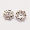 Long-Lasting Plated Brass Micro Pave Grade AAA Cubic Zirconia Fancy Bead Caps ZIRC-G090-59P-2