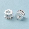 Rack Plating Brass Micro Pave Cubic Zirconia European Beads KK-F866-09S-1