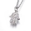 304 Stainless Steel Pendant Necklaces NJEW-L146-08-2