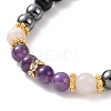 Round Gemstone Stretch Bracelets Sets BJEW-JB09130-5