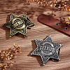 2Pcs 2 Colors Vintage Style Alloy Western Sheriff Belt Buckle for Men AJEW-FG0003-11-5