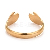 Ion Plating(IP) 304 Stainless Steel Double Hand Hug Open Cuff Ring for Women RJEW-C025-08B-G-3