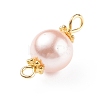 Shell Pearl Bead Connector Charms PALLOY-JF01349-3