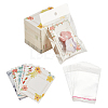   100Pcs Rectangle with Flower Pattern Paper Hair Clip Bow Display Cards DIY-PH0013-48-1