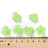 Green Frosted Transparent Acrylic Flower Beads X-PLF018-05-4