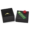 Kraft Paper Gift Boxes with Faux Rose Flower Outside for Ring CON-Z011-01B-01-3