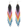 Bohemian Tassel Earrings for Bestie: Colorful Beads and Fringe Design US4565-1