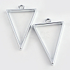 Rack Plating Alloy Triangle Open Back Bezel Pendants PALLOY-S047-09D-FF-1