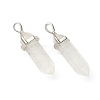 2Pcs Natural Quartz Crystal Double Terminated Pointed Pendants G-YW0002-05F-3