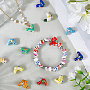 14Pcs 7 Colors Handmade Printed Porcelain Beads PORC-PA0001-04-4