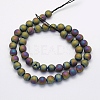 Electroplate Natural Druzy Agate Beads Strands G-G708-6mm-07-2