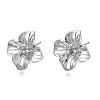 Brass Stud Earring Findings KK-N232-337A-01P-3