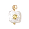 Baroque Natural Nucleated Pearl Keshi Pearl Pendants PALLOY-JF04833-3