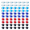 100Pcs 5 Colors Handmade Evil Eye Lampwork Beads Strands LAMP-TA0001-88A-2