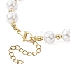 Handmade Flower Printed Porcelain Ceramic Beads & Shell Pearl Round Beaded Bracelets for Women BJEW-JB12709-4