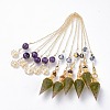 Resin Hexagonal Pointed Dowsing Pendulums(Brass Finding and Gemstone Inside) G-L521-A08-1