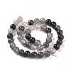 Natural Gemstone Cloudy Quartz Faceted Round Bead Strands G-O021-8mm-03B-2