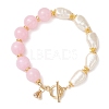 Imitation Gemstone & ABS Imitation Pearl Acrylic Beaded Bracelets for Women BJEW-JB12157-03-2