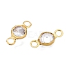 Brass Clear Cubic Zirconia Connector Charms KK-T070-07C-B-2