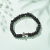 Natural Lava Rock Beaded Stretch Bracelet BJEW-JB08294-01-2