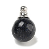 Synthetic Blue Goldstone Perfume Bottle Pendants G-K338-22P-10-1