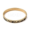 304 Stainless Steel Black Enamel Skin Print Hinged Cuff Bangles for Women SA-CBAC920-04G-4