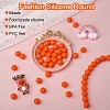 100Pcs Silicone Beads Round Rubber Bead 15MM Loose Spacer Beads for DIY Supplies Jewelry Keychain Making JX444A-2