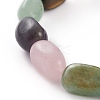 Natural Green Aventurine & Rose Quartz & Amethyst & Tiger Eye Beads Stretch Bracelets BJEW-JB05877-3