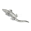 Alloy Rhinestones Alligator Brooches JEWB-S022-07C-3