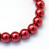 Baking Painted Pearlized Glass Pearl Round Bead Strands X-HY-Q330-8mm-51-2