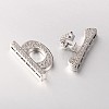 Brass Micro Pave Cubic Zirconia Fold Over Clasps ZIRC-M045-P-RS-3
