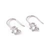 Rack Plating Brass with Clear Cubic Zirconia Earring Hooks KK-G433-21P-1