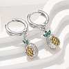 Brass Cubic Zirconia Hoop Earrings EJEW-Q015-02P-7