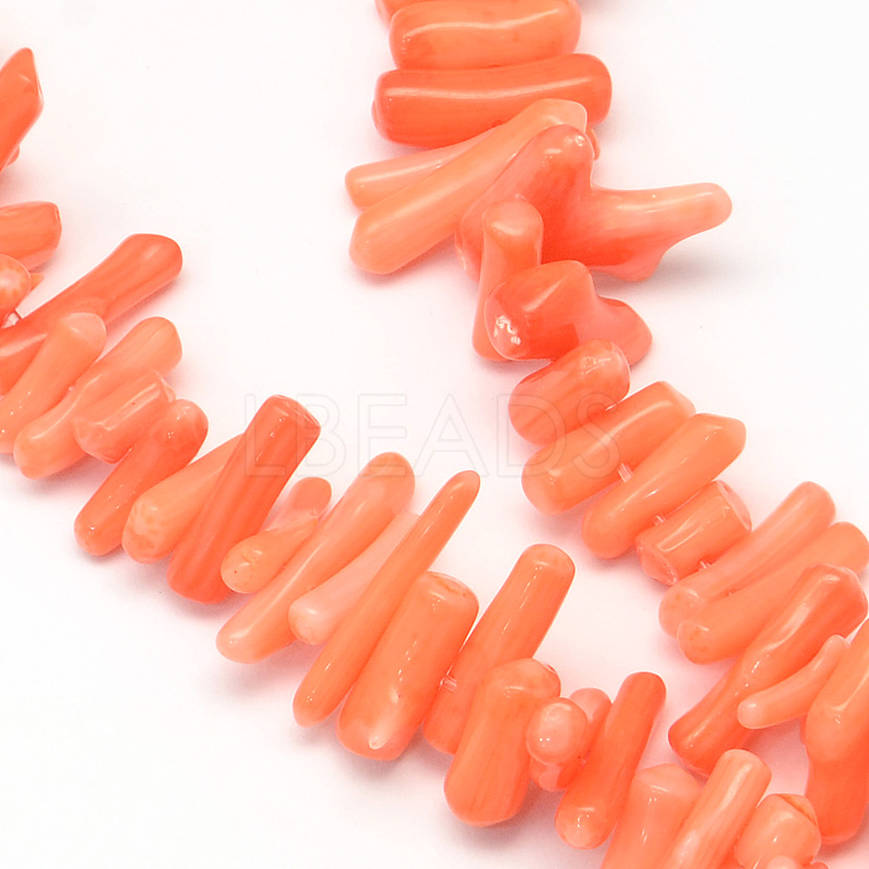 Dyed Chips Synthetic Coral Beads Strands - Lbeads.com