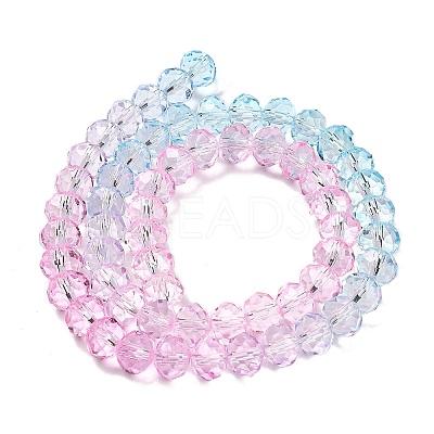 Transparent Painted Glass Beads Strands X-DGLA-A034-T6mm-A22-1