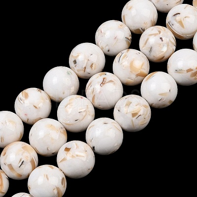 Synthetic Turquoise and Sea Shell Assembled Graduated Beads Strands GG-CBA2AE1-A07-A-1