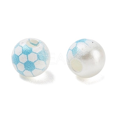 Sports Printed ABS Plastic Beads PL-CBA1C22-09-1