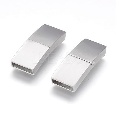 Tarnish Resistant 304 Stainless Steel Magnetic Clasps with Glue-in Ends STAS-G143-91P-1