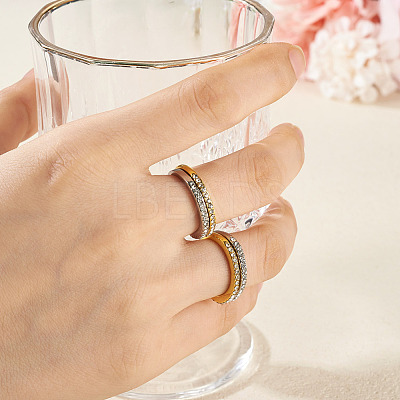 2Pcs 2 Colors Alloy with Crystal Rhinestone Finger Rings RJEW-TADJ0001-01A-1