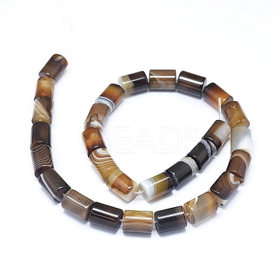 Natural Banded Agate/Striped Agate Beads Strands G-D0005-46-1