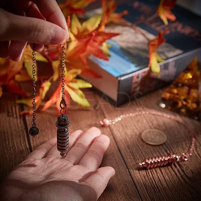 2Pcs 2 Colors Brass Coil Dowsing Pendulums KK-NB0002-80-1