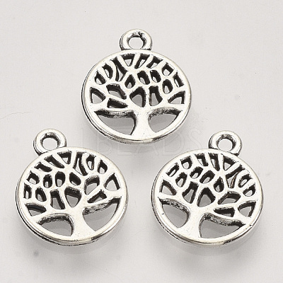 Tibetan Style Alloy Pendants TIBEP-T009-25AS-RS-1