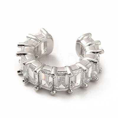 Cubic Zirconia Tennis Cuff Earrings LS-EJEW-K093-09P-05-1