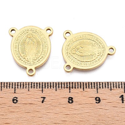 Ion Plating(IP) 201 Stainless Steel Rosary Center Connector Charms STAS-T064-47G-1