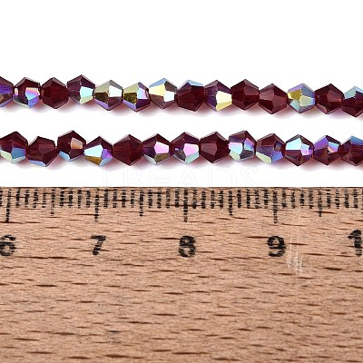 AB Color Plated Transparent Glass Beads Strands GLAA-G127-01-01C-1