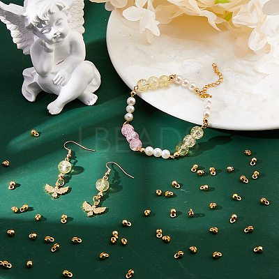 60Pcs Brass Bead Tips KK-HS0002-06-1