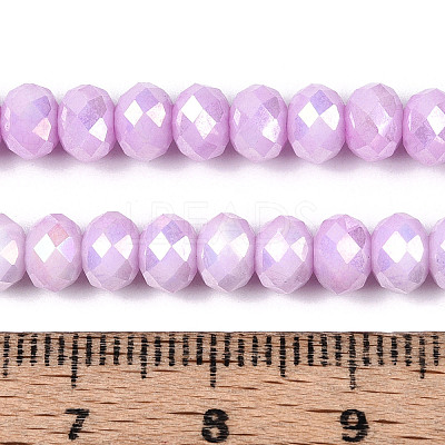Anti-Tarnish Electroplate Rondelle Glass Beads Strands EGLA-T021-6mm-17-01-1