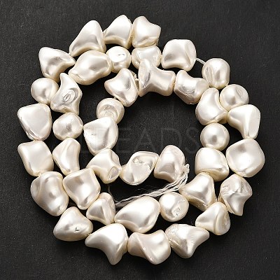 Electroplated Shell Pearl Beads Strands BSHE-C009-01B-1