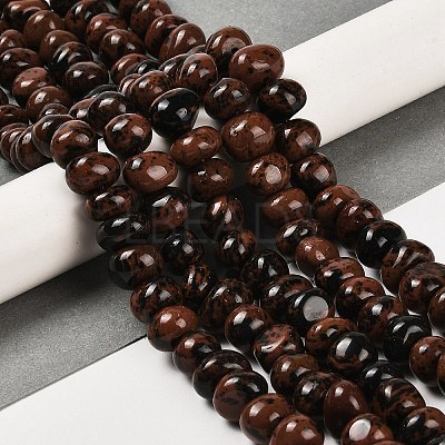 Natural Mahogany Obsidian Beads Strands G-G053-C03-01-1